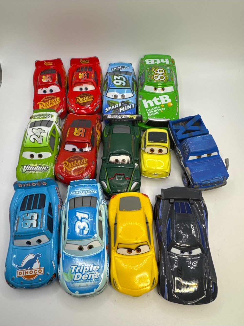 Lot of 10 Disney Pixar Cars Diecast & Plastic Vehicles - Lightning McQueen etc.